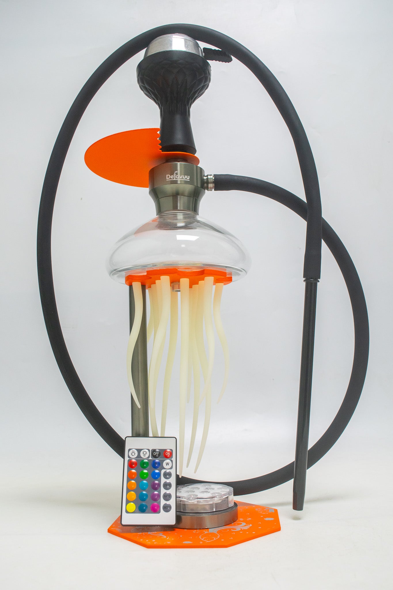 Vilgax Hookah with LED Light & Remote - Orange