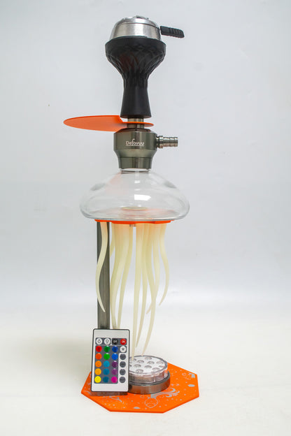 Vilgax Hookah with LED Light & Remote - Orange