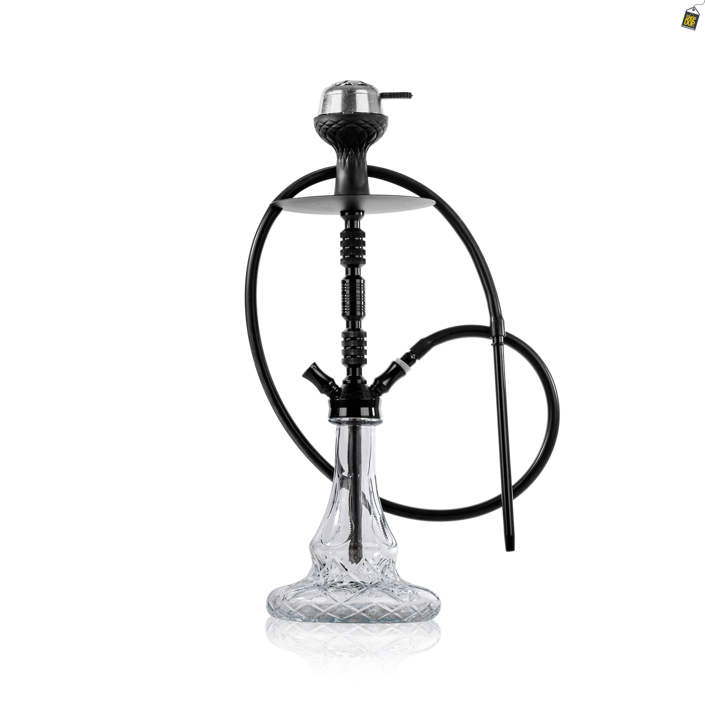Duo Trister Dual Pipe Hookah - Black