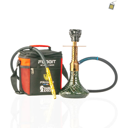 Dark Knight Hookah with Bag - Bronze Stem / Black Base