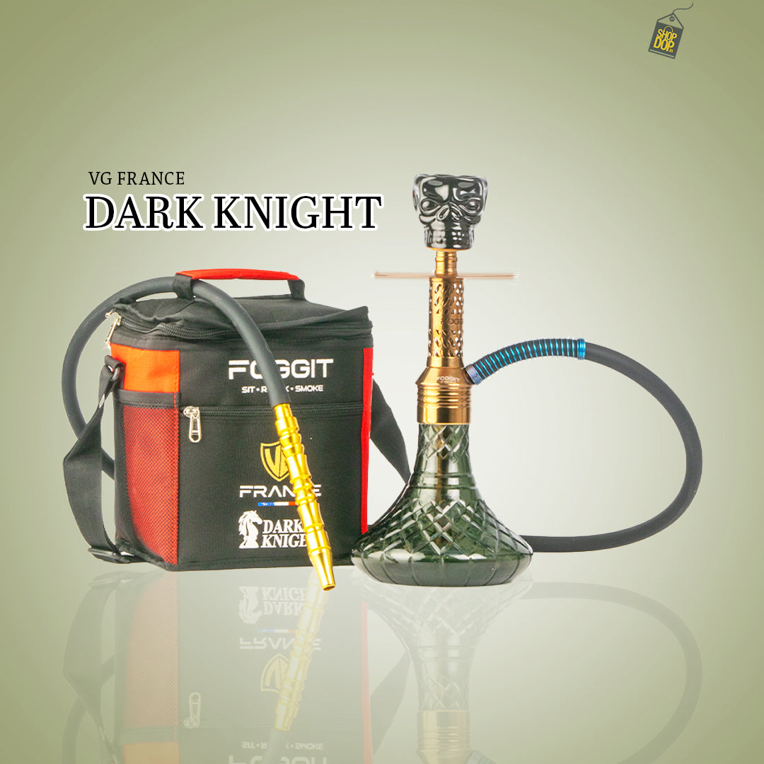 Dark Knight Hookah with Bag - Bronze Stem / Black Base