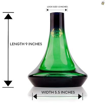 Delta Glass Hookah Replacement Base - Green (Lock)