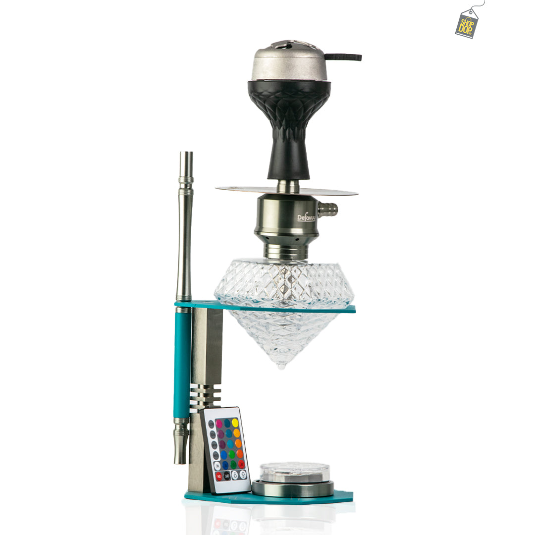 Diamond X Hookah with LED Light & Remote - Green