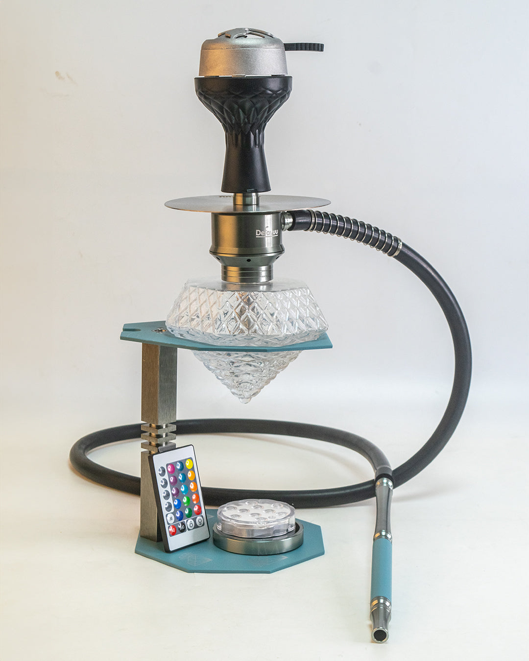 Diamond X Hookah with LED Light & Remote - Green