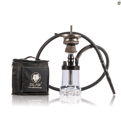 Dilaw Shot Hookah with Bag - Black (Small LED)