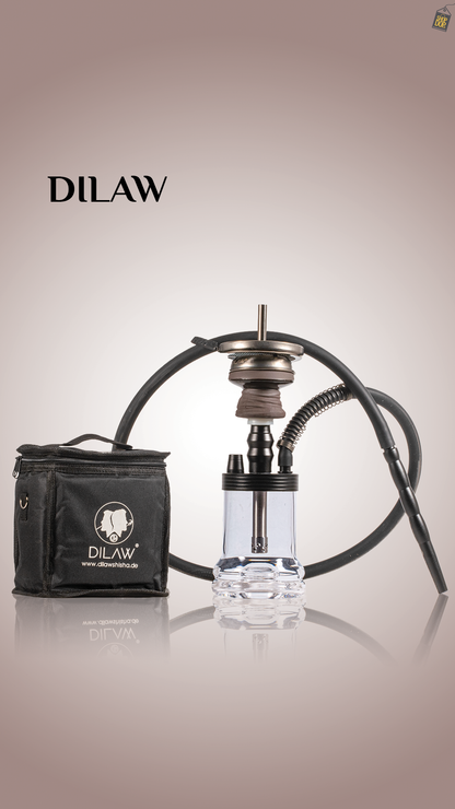 Dilaw Shot Hookah with Bag - Black (Small LED)
