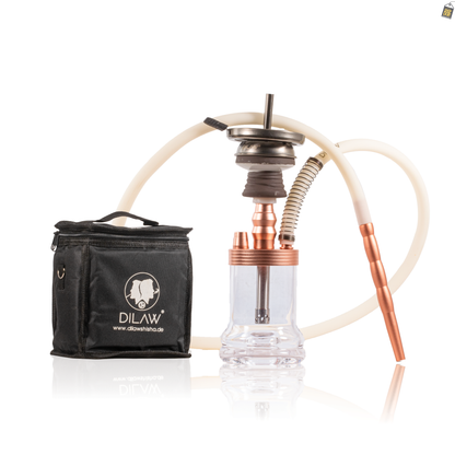 Dilaw Shot Hookah with Bag - Rose Gold (Small LED)