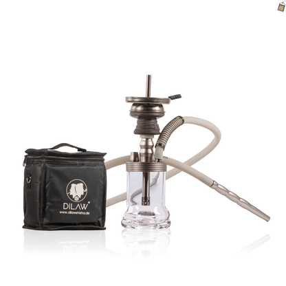 Dilaw Shot Hookah with Bag - Silver (Small LED)