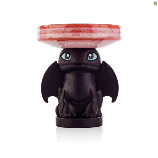 Dragon Ceramic Hookah Bowl - Light Red