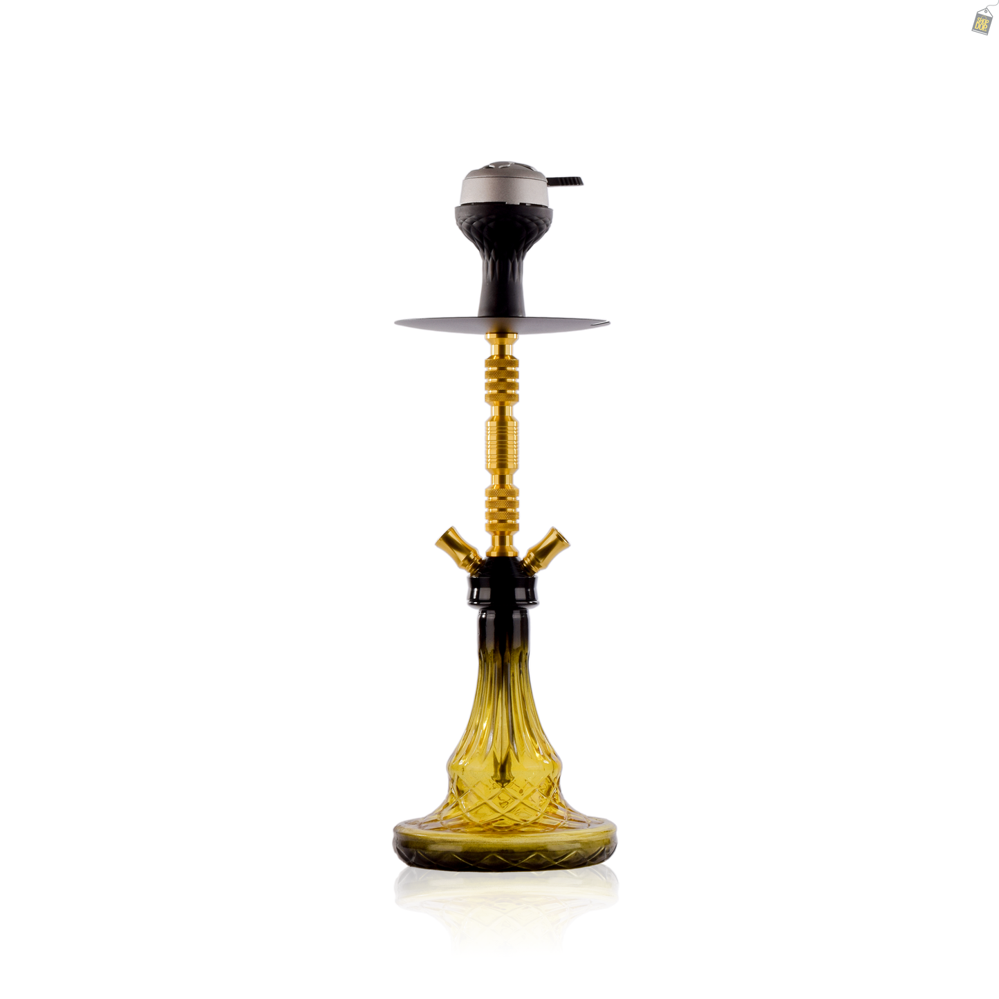 Duo Trister Dual Pipe Hookah - Gold