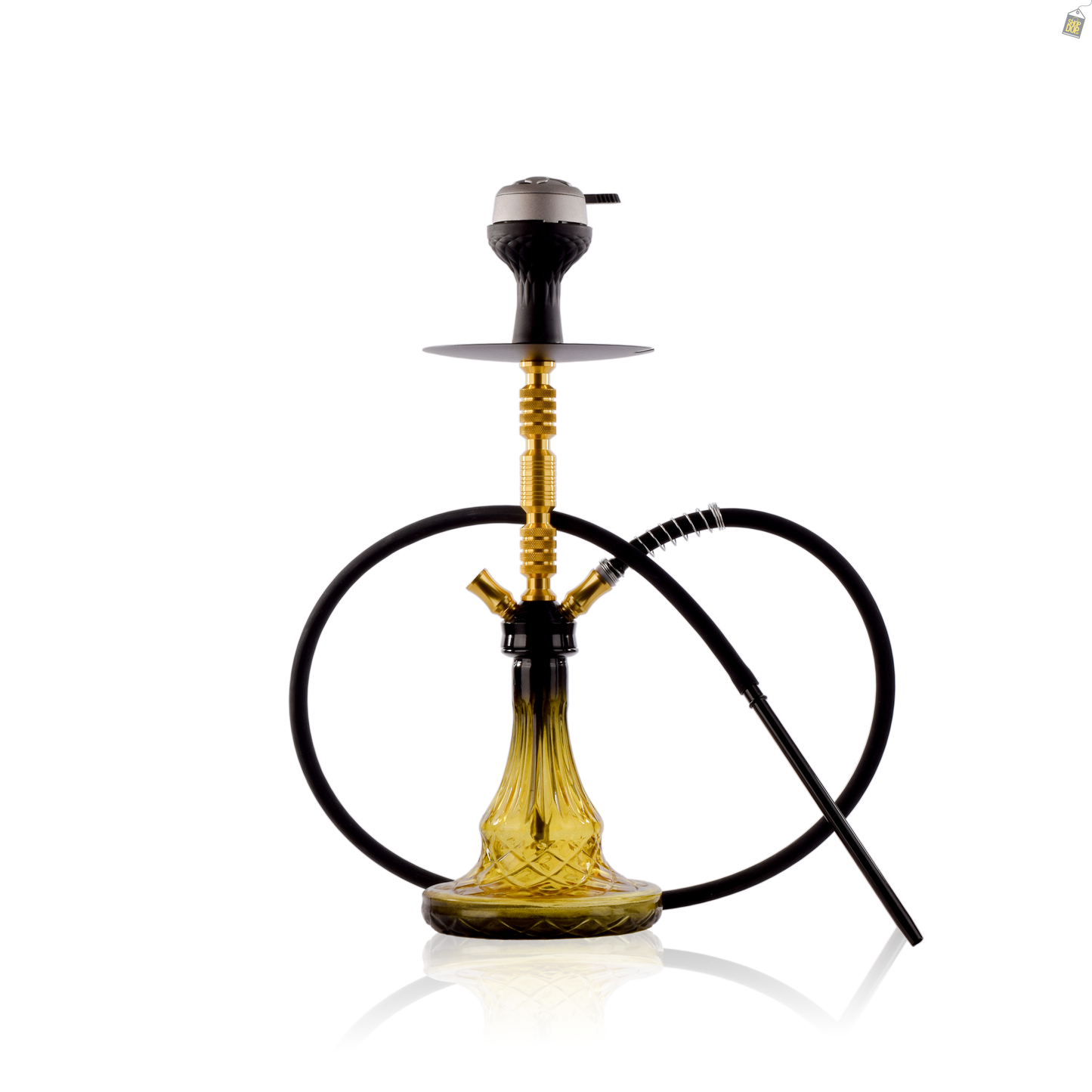 Duo Trister Dual Pipe Hookah - Gold