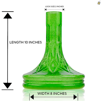 Eco Glass Hookah Replacement Base - Green (Lock)