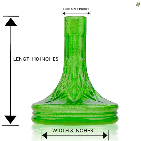 Eco Glass Hookah Replacement Base - Green (Lock)