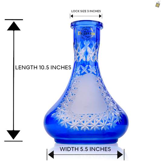 Egyptian Hookah Glass Replacement Base - Blue (Rubber)