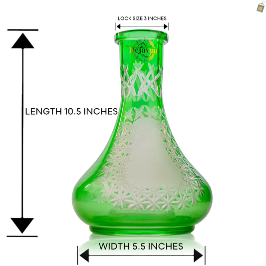 Egyptian Hookah Glass Replacement Base - Green (Rubber)