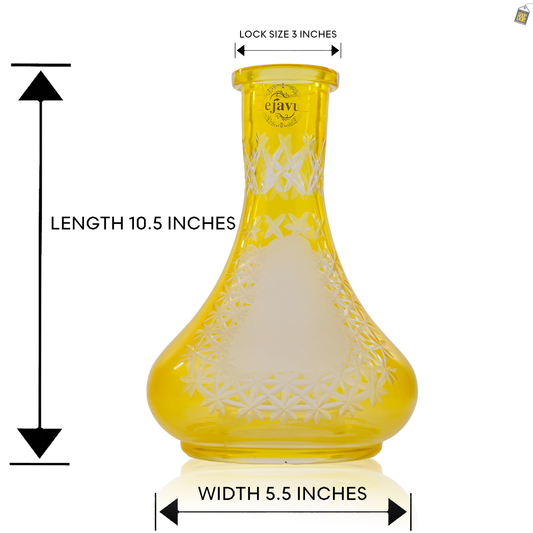 Egyptian Hookah Glass Replacement Base - Yellow (Rubber)