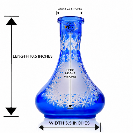 Egyptian Hookah Glass Replacement Base - Blue (Rubber)