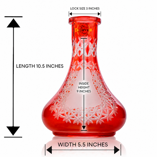 Egyptian Hookah Glass Replacement Base - Red (Rubber)