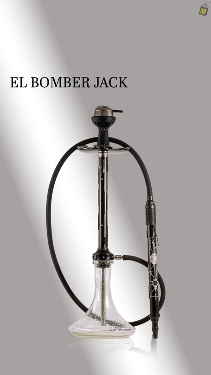 El Bomber Jack Hookah - Black Stem / Radium Base