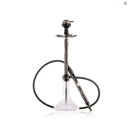 El Bomber Jack Hookah - Black Stem / Transparent Base