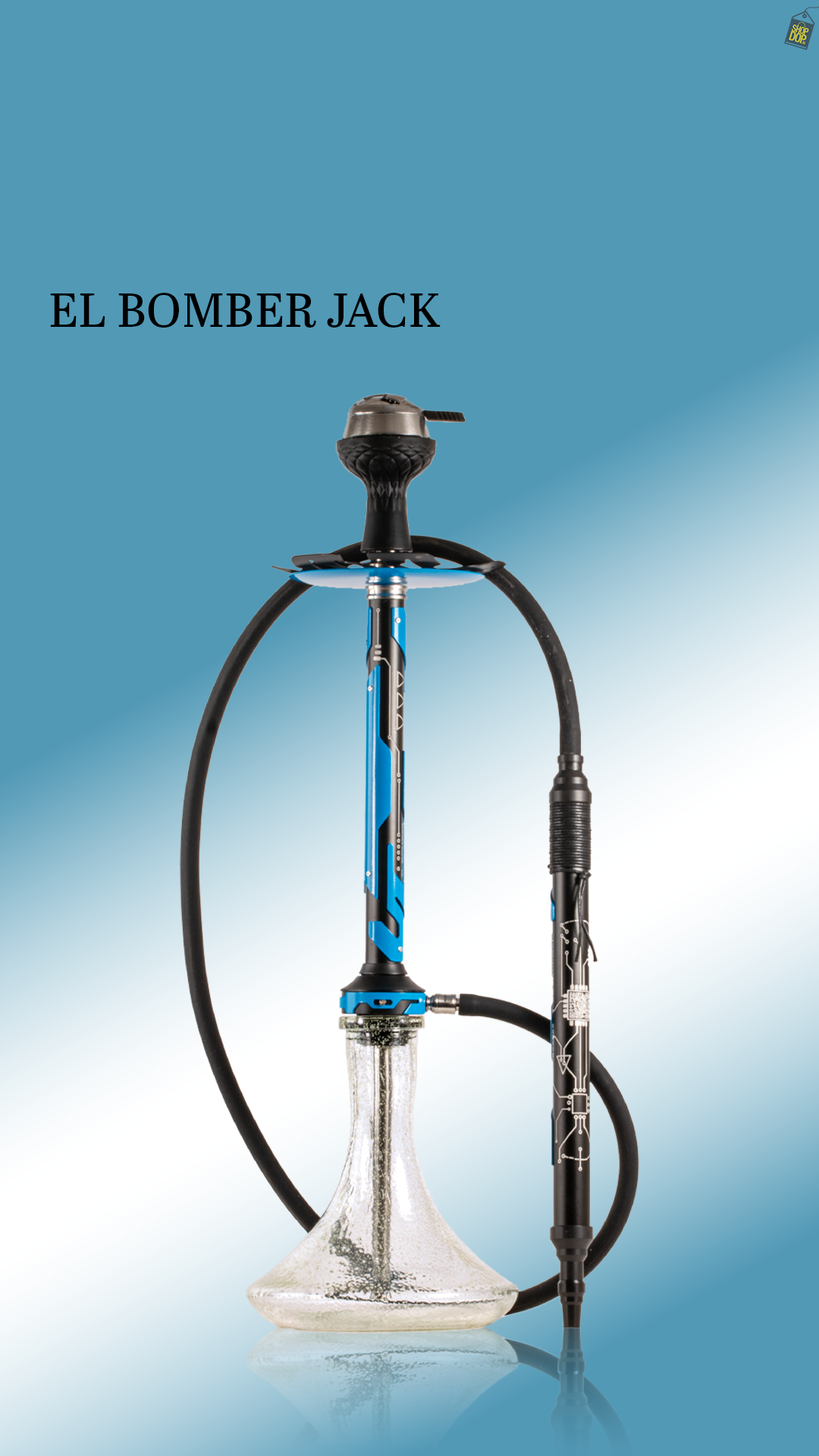 El Bomber Jack Hookah - Blue Stem / Radium Base