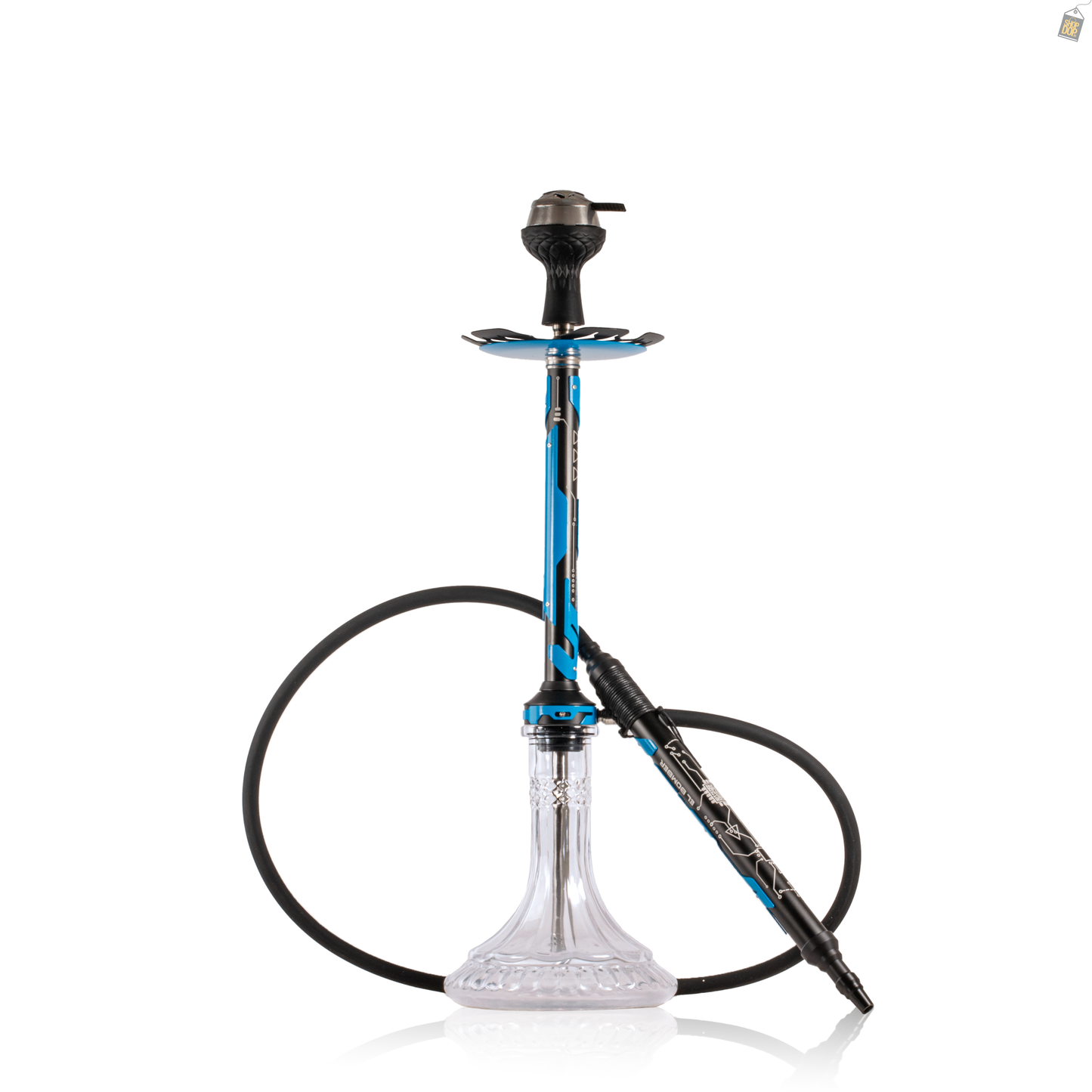 El Bomber Jack Hookah - Blue Stem / Transparent Base
