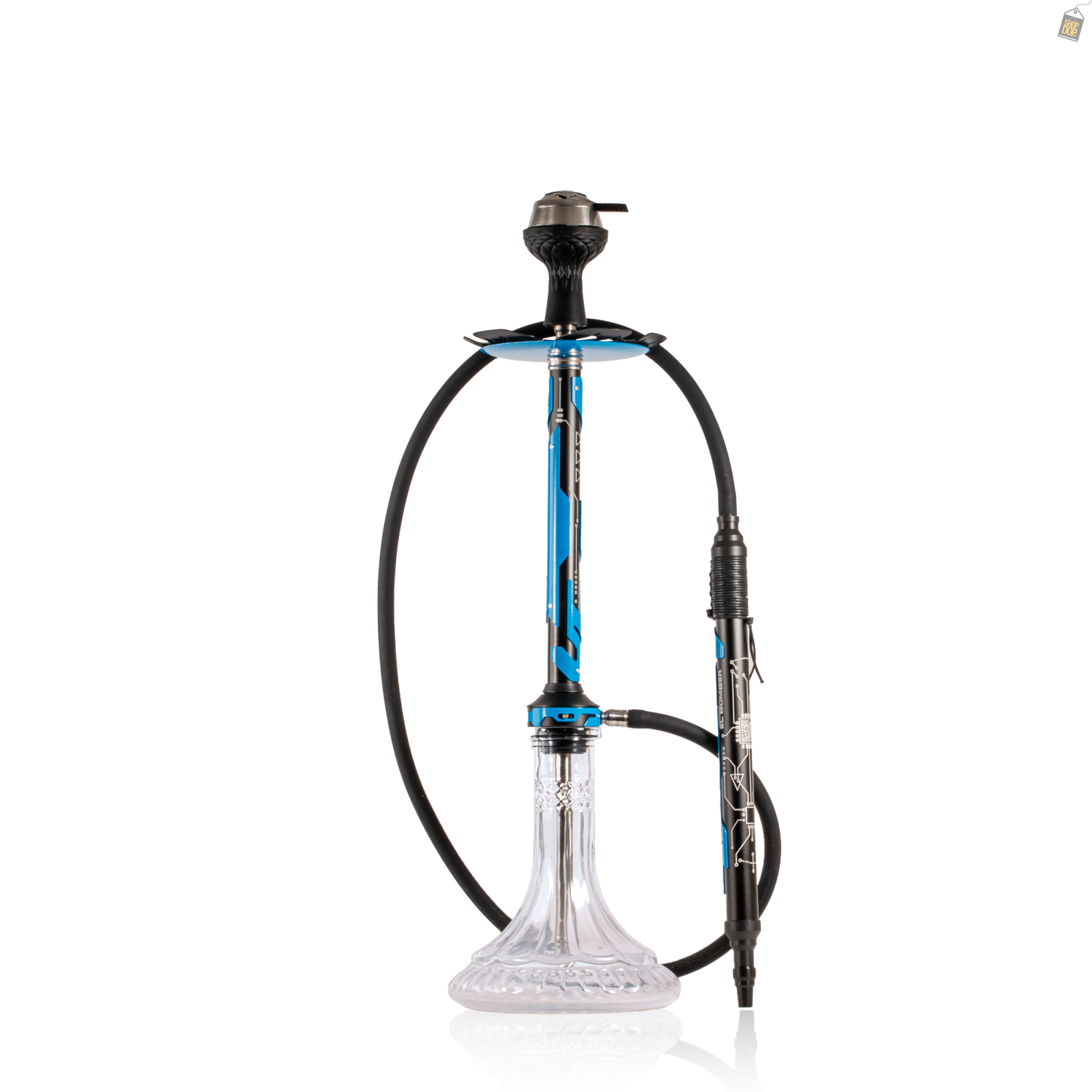 El Bomber Jack Hookah - Blue Stem / Transparent Base