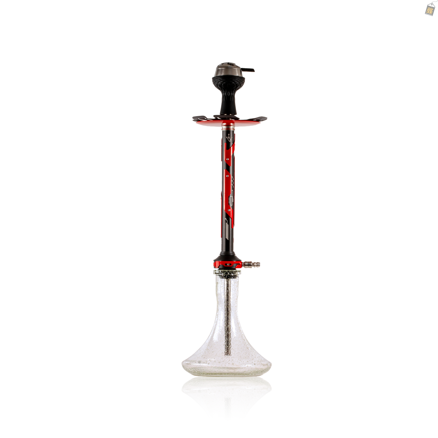 El Bomber Jack Hookah - Red Stem / Radium Base