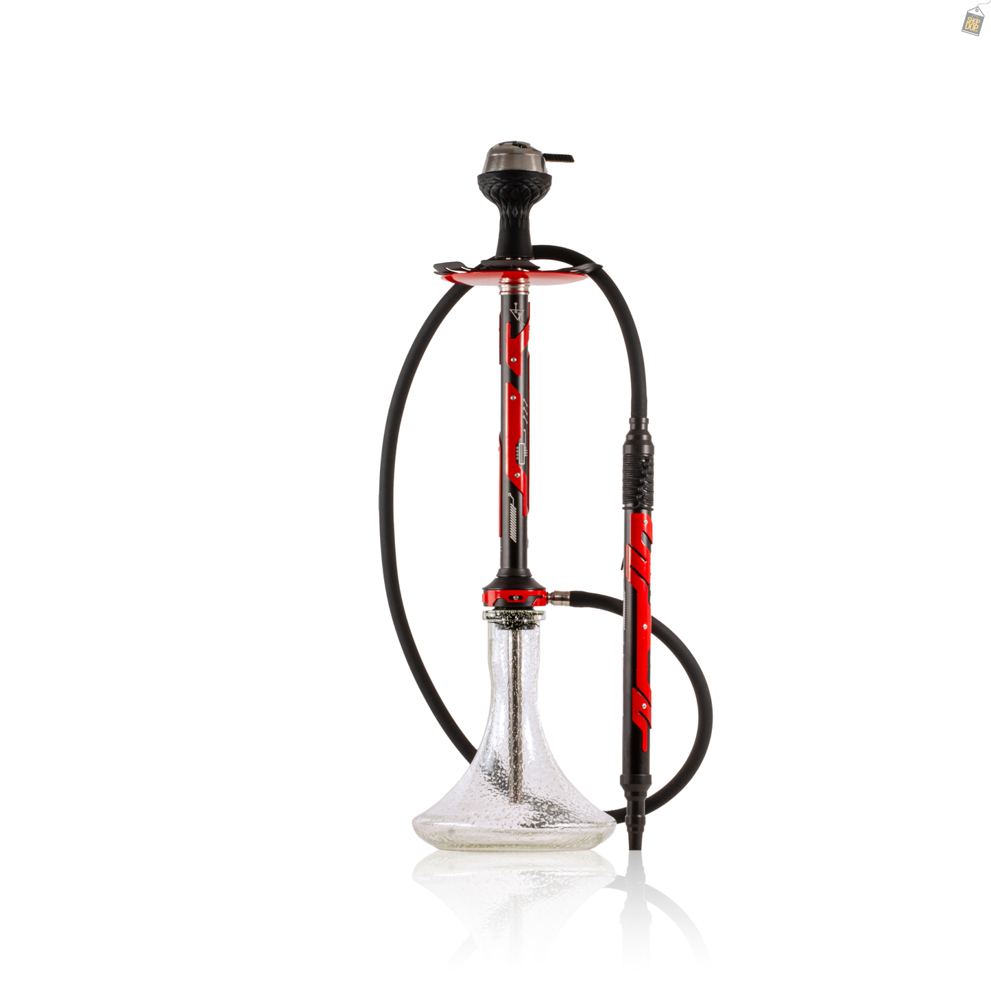 El Bomber Jack Hookah - Red Stem / Radium Base