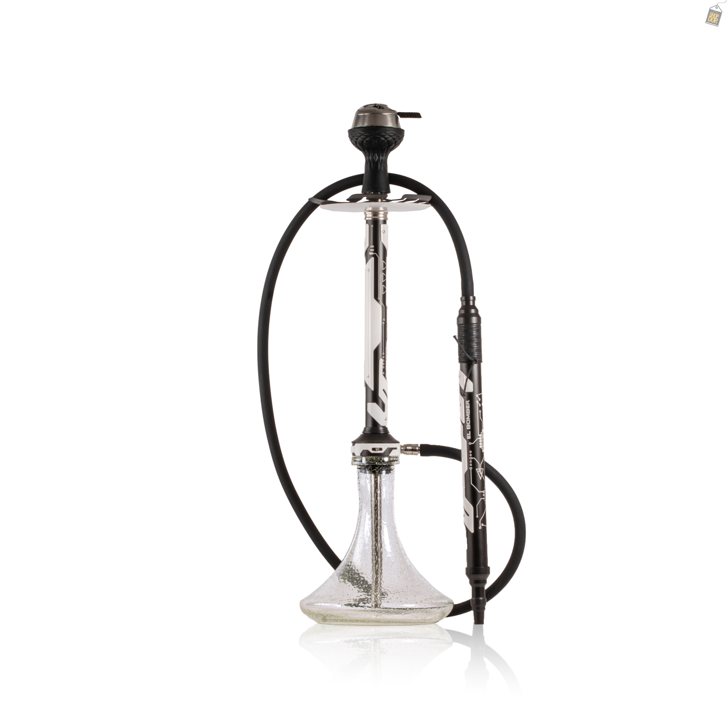 El Bomber Jack Hookah - White Stem / Radium Base