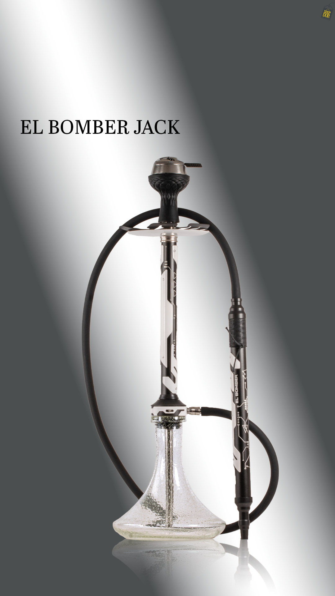 El Bomber Jack Hookah - White Stem / Radium Base