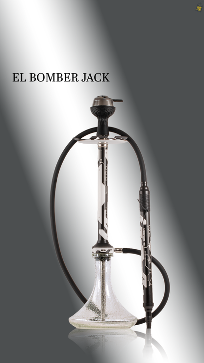 El Bomber Jack Hookah - White Stem / Radium Base