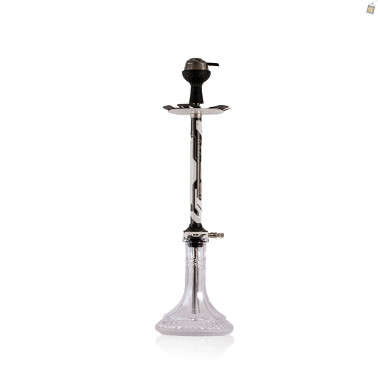 El Bomber Jack Hookah - White Stem / Transparent Base