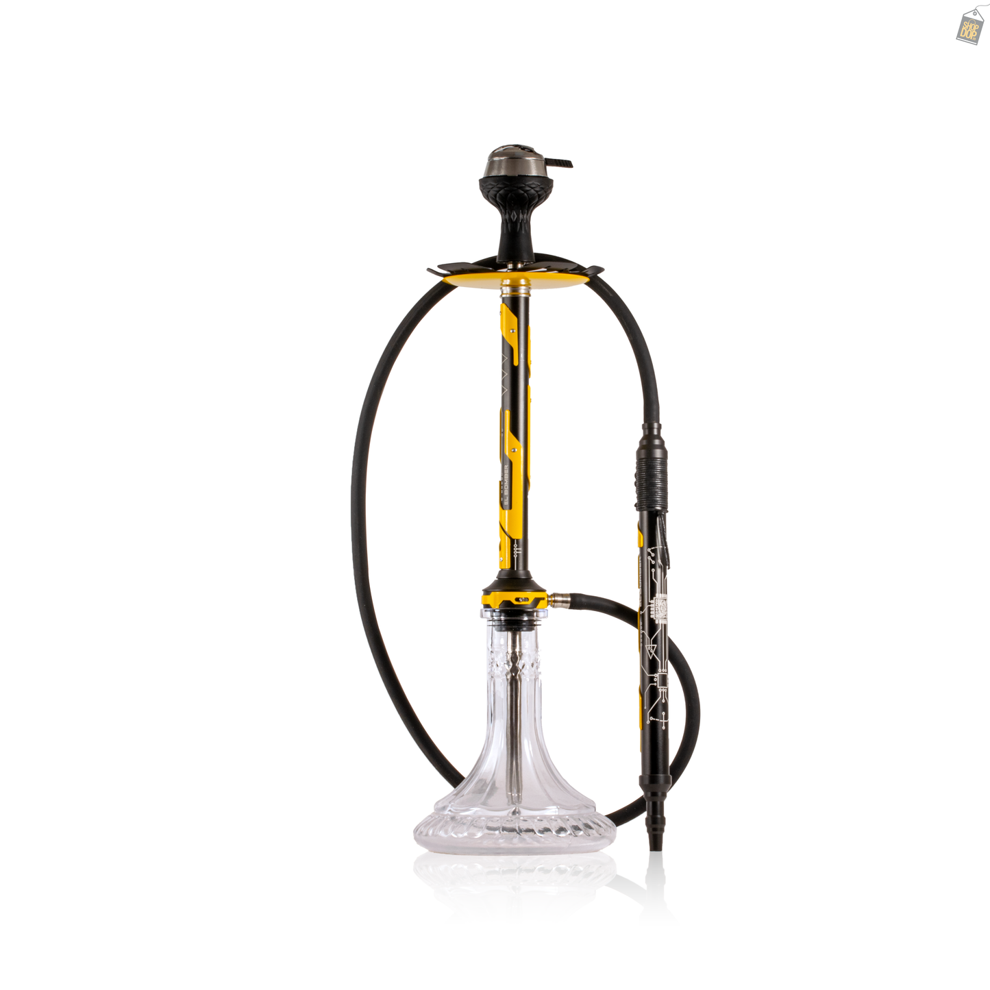 El Bomber Jack Hookah - Yellow Stem / Transparent Base