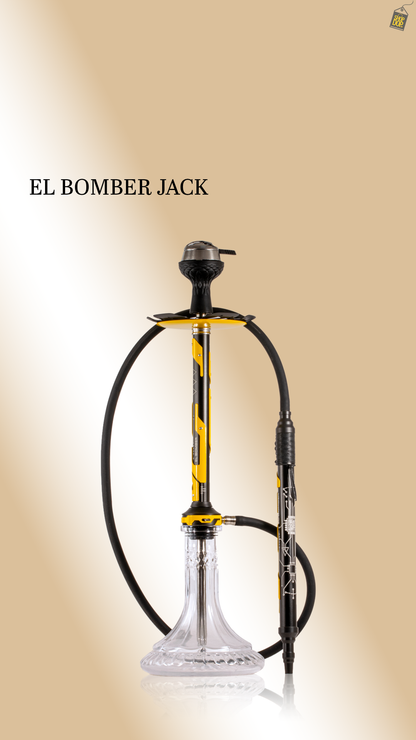 El Bomber Jack Hookah - Yellow Stem / Transparent Base
