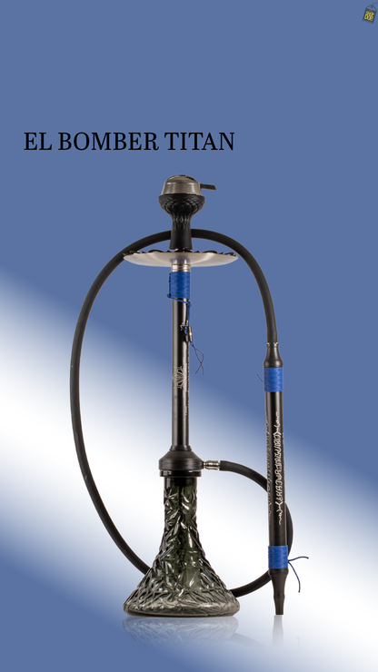El Bomber Titan Hookah - Blue Stem / Black Base