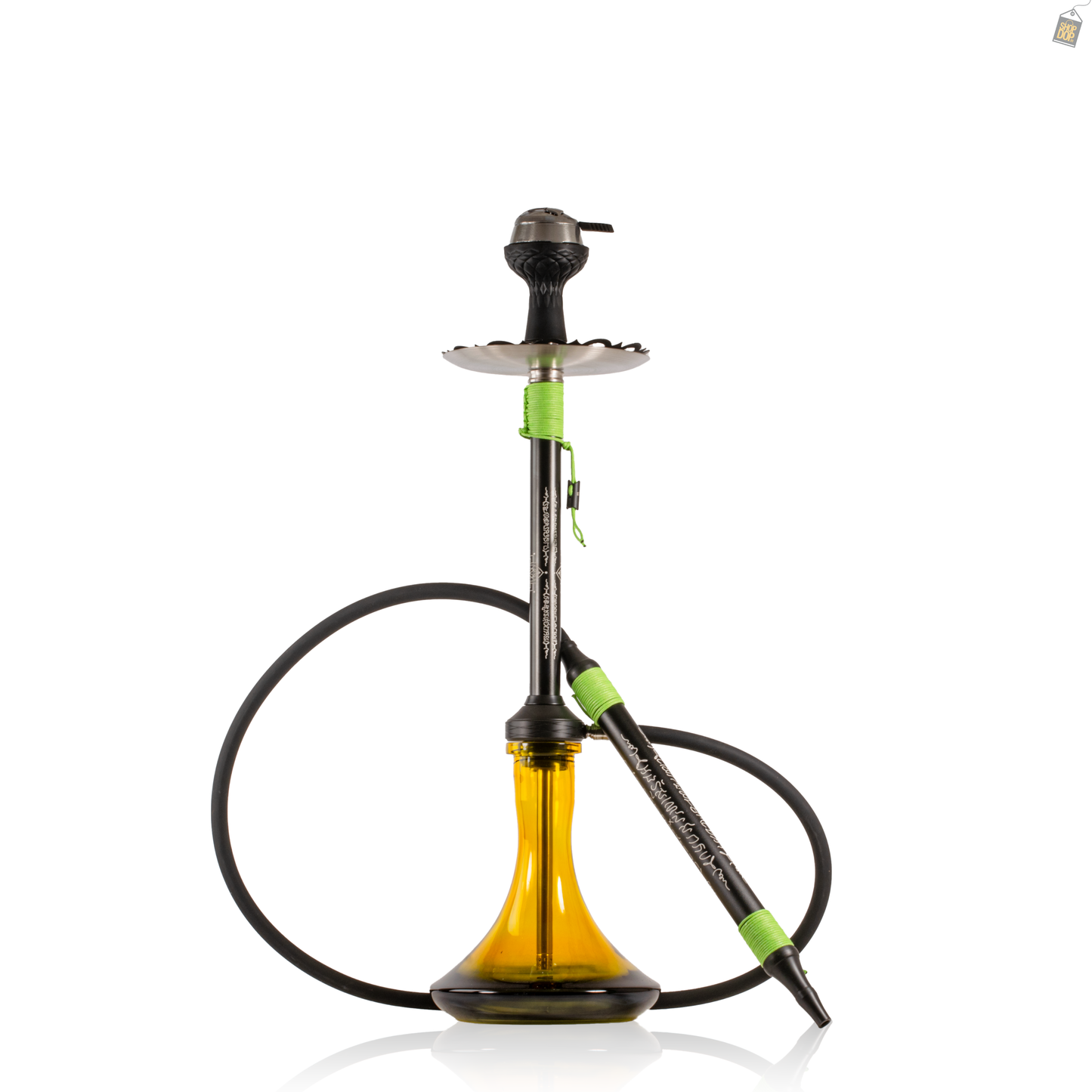 El Bomber Titan Hookah - Green Stem / Yellow Base