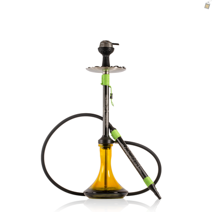 El Bomber Titan Hookah - Green Stem / Yellow Base