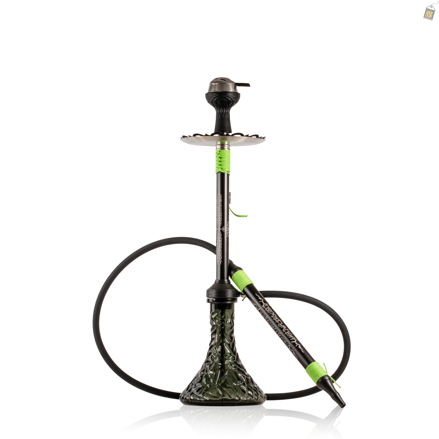 El Bomber Titan Hookah - Green Stem / Black Base