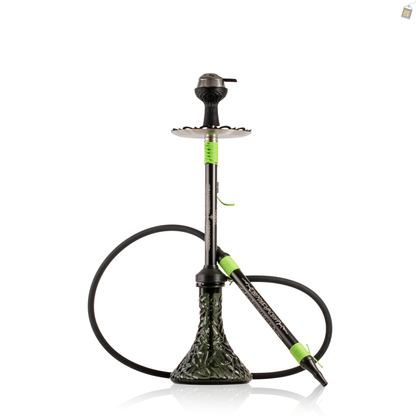 El Bomber Titan Hookah - Green Stem / Black Base