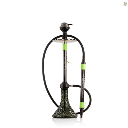 El Bomber Titan Hookah - Green Stem / Black Base