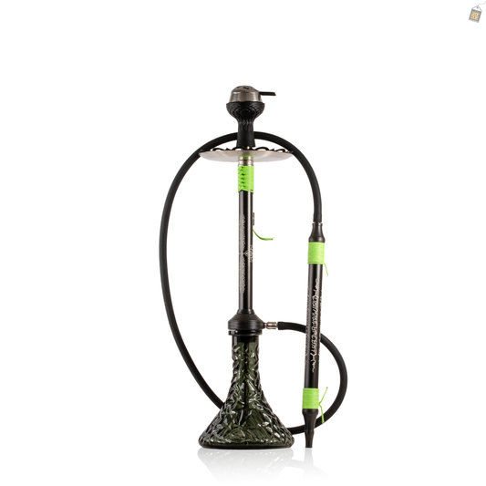 El Bomber Titan Hookah - Green Stem / Black Base