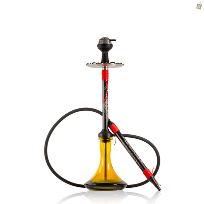 El Bomber Titan Hookah - Red Stem / Yellow Base