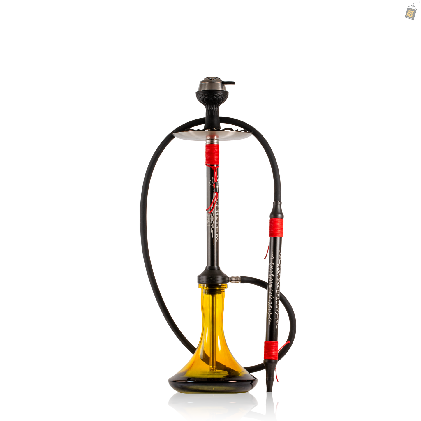 El Bomber Titan Hookah - Red Stem / Yellow Base