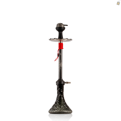 El Bomber Titan Hookah - Red Stem / Black Base