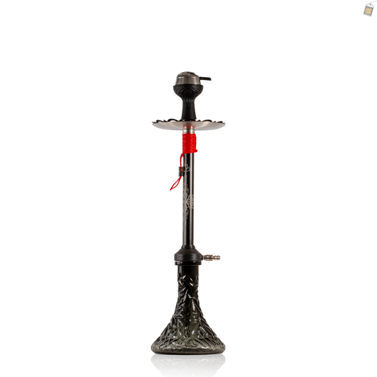 El Bomber Titan Hookah - Red Stem / Black Base