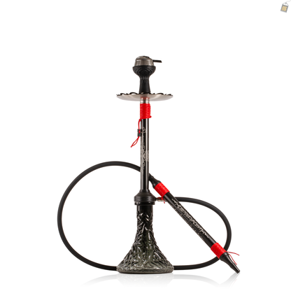 El Bomber Titan Hookah - Red Stem / Black Base