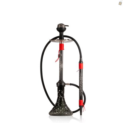 El Bomber Titan Hookah - Red Stem / Black Base