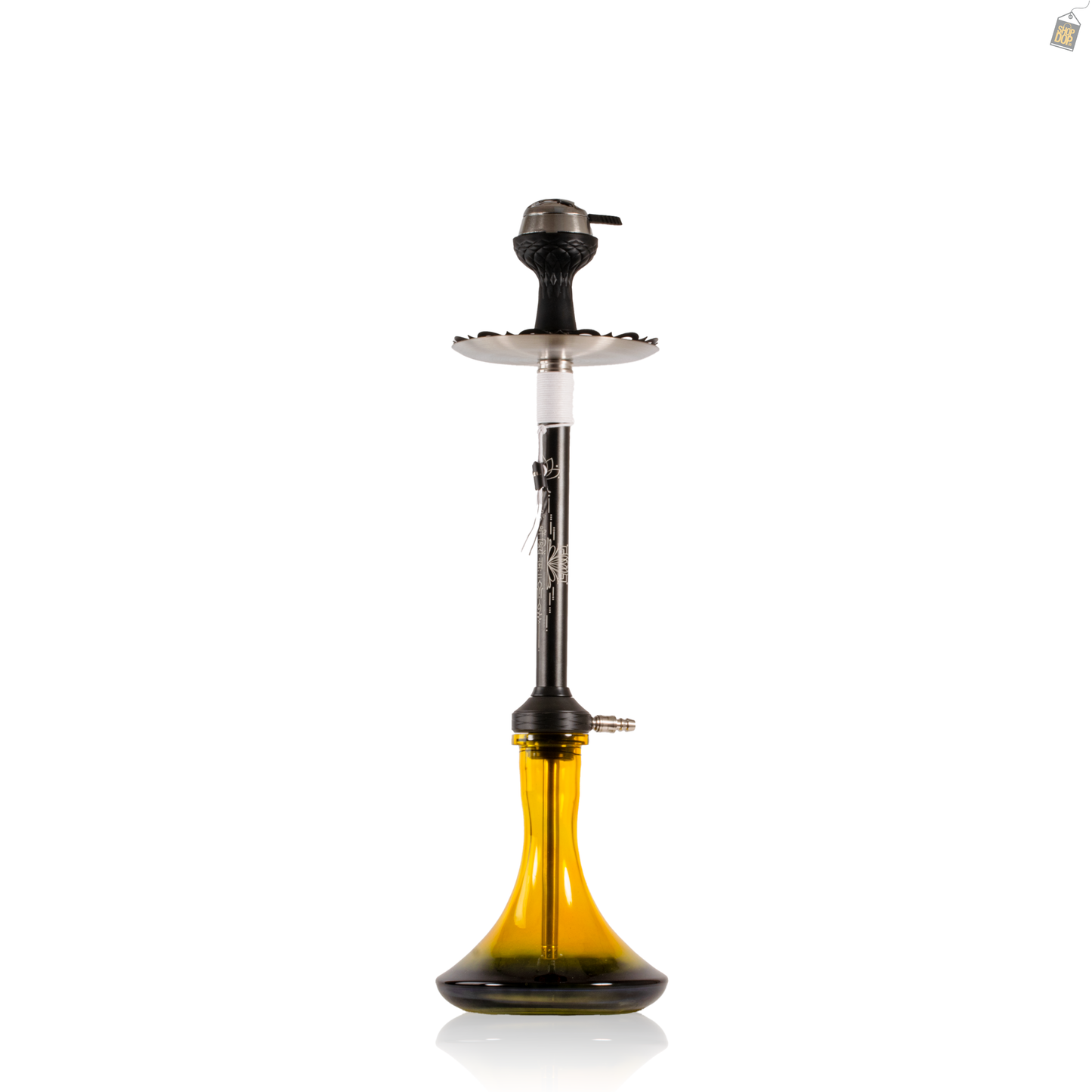 El Bomber Titan Hookah - White Stem / Yellow Base