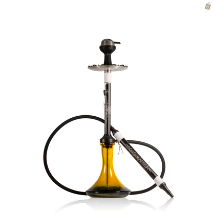 El Bomber Titan Hookah - White Stem / Yellow Base